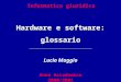Informatica giuridica Hardware e software: glossario Lucio Maggio Anno Accademico 2000/2001