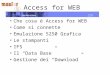 Access for WEB Che cosa è Access for WEB Come si connette Emulazione 5250 Grafica Le stampanti IFS Il Data Base Gestione dei Download