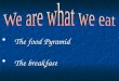 The food Pyramid The breakfast. Food pyramid gives us instructions on how to eat well and stay healthy!!!