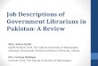 Job Descriptions of Govt Librarians in Pakistan