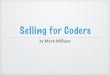 Coaching coders on the terms and basics of direct sales