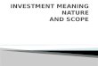 Investment meaning nature