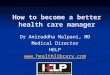 How to become a better healthcare manager
