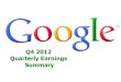 Google Q4 2012 Quarterly Earnings Summary