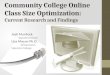 Community College Online Class Size Optimization: Current Research and Findings