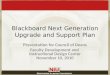 Blackboard Next Generation Upgrade and Support Plan