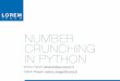 Number Crunching in Python