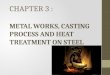 Metal work casting process and heat treatment on steel