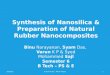 Synthesis of Nanosilica & Preparation of Natural Rubber Nanocomposites
