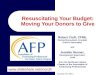 Resuscitating Your Budget: Moving Donors to Give