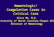 Hematologic/Coagulation Cases in Critical Care
