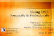 Using RSS Personally and Professionally