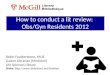How to Conduct a Literature Review - Obs/Gyn Residents