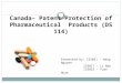 Canada – Patent protection of pharmaceutical  products (DS 114)
