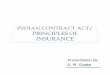 Basics of 'Indian Contract Act, 1872 & 'Principles Of Insurance