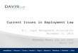 Current Issues in Employment Law