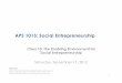 APS1015H Class 10 - Enabling Environment for Social Entrepreneurship