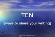Ten For Young Writers