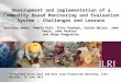 Development and implementation of a community based monitoring and evaluation system: Challenges and lessons
