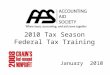 2010 Season Federal Tax Training Module