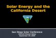 Solar Energy and the California Desert