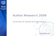 PLoS Author Research 2009