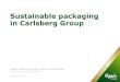 Sustainable Packaging in Carlsberg Group