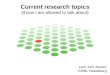 Computational approaches to cell cycle analysis: Current research topics (those I am allowed to talk about)