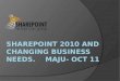 SharePoint 2010 and Changing Business Needs-MAJU 2011