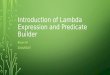 Introduction of lambda expression and predicate builder