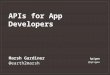 APIs for App Developers