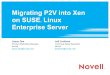 Migrating P2V: SUSE Linux Enterprise Server with Xen