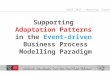 Supporting  Adaptation Patterns  in the Event-driven  Business Process Modelling Paradigm