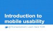 Introduction to mobile usability