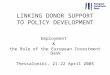 LINKING DONOR SUPPORT