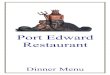 Port Edward Restaurant Dinner Menu - July 2013
