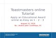 Toastmasters award application tutorial
