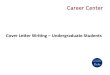 Cover Letter Writing- Undergraduate Students