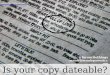 Promotional writing: Is Your Copy Dateable?