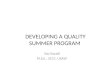 Kazadi - Developing a Quality Summer Program