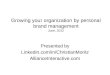 Growing your organization or business brand by personal brand management