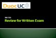 Review for written exam