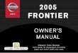 2005 FRONTIER OWNER'S MANUAL