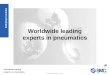 Www.smceu.com Worldwide leading experts in pneumatics Bedrijfspresentatie Worldwide leading experts in pneumatics