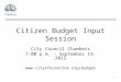 Budget input presentation for 09 19-12 draft v2