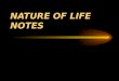 8 characteristics of life notes