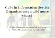 CoPs in Information Service Organisations: a wild goose chase?