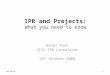 Ipr And JISC Projects