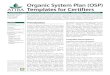 Organic System Plan (OSP) Templates for Certifiers