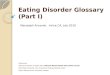 Eating disorder glossary (Part I)